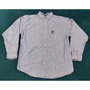 Looney Tunes Taz Warner Bros Studio Vintage Long Sleeve Button Up Size Medium